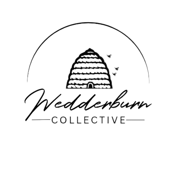 Logo of Wedderburn Collective with a beehive illustration on a white background